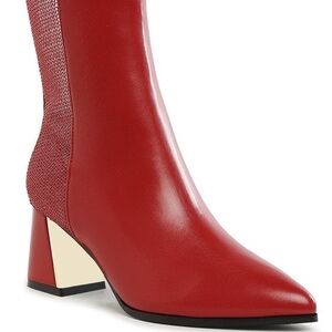 Chic Red Heeled Boots